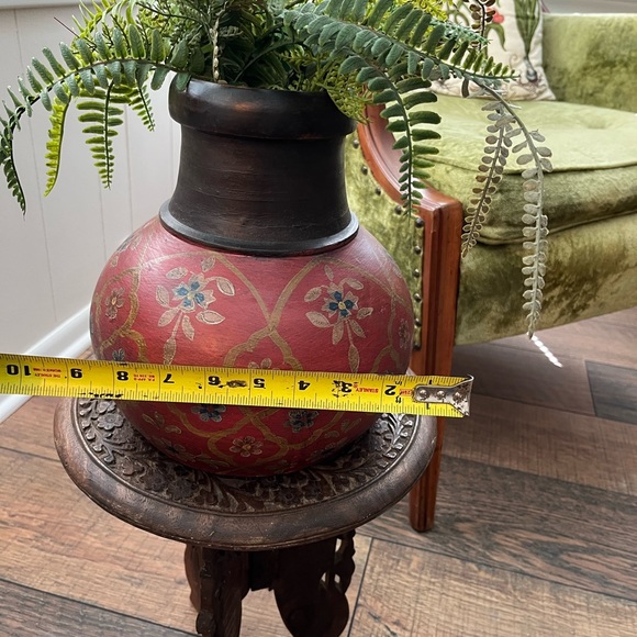 Hand Painted Pot / Vase with Greenery - Picture 6 of 7